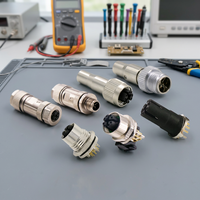Connecteur de capteur M12 en laiton pour automobile, droit ou coudé, assemblé, mâle-femelle, 2 à 17 broches