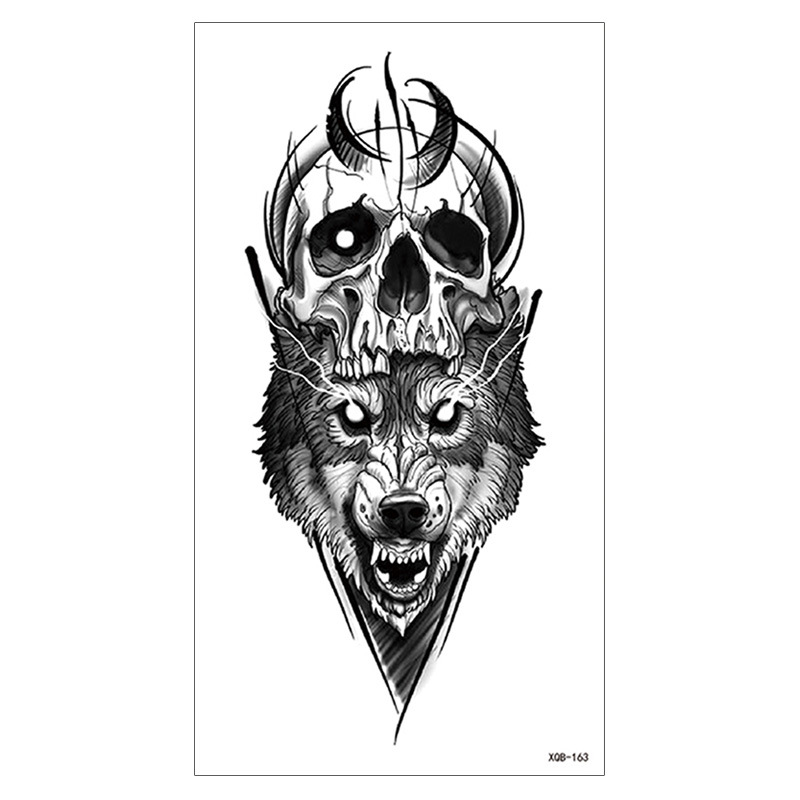 Маленькая Водонепроницаемая тату-наклейка на всю руку, полурука, голова волка, узор животных, стойкие тату-наклейки