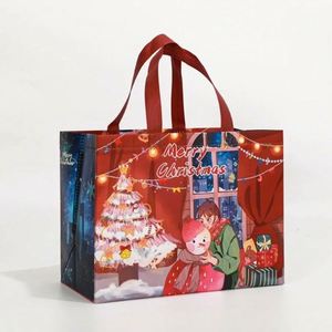 Versatile Reusable Tote for Christmas Party Favor Gift Packaging <b>Printed</b> Design Laminated Non Woven Bag - Product Image 3