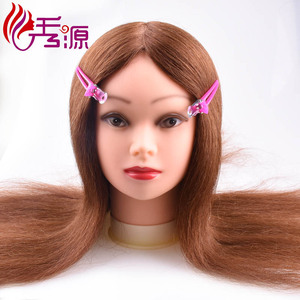 Cosmetología 100% cabeza de Maniquí de entrenamiento de cabello humano, venta al por mayor peluquería de práctica de salón africano americano con hombros - Product Image 4