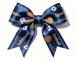 Ruban en polyester imprimé à l'or sur le thème du sport, motif de basket-ball et de football pour emballer des cadeaux, bricolage, décoration de fête - Product Image 3