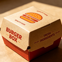 Boîte à burger jetable empilable, conteneur alimentaire multi-usages pour les frites, les snacks, les plats à emporter, vente en gros pour restaurants
