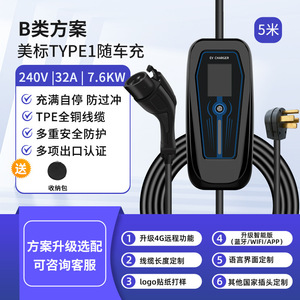 เครื่องชาร์จรถยนต์ไฟฟ้าแบบติดผนังสำหรับใช้ในบ้าน Dropshipping Shopify J1772 Type 1 32A พร้อมหน้าจอ LED แสดงผล ทนทาน มาตรฐาน IP54 - Product Image 5