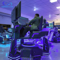 Simulador de Carreras VR Compacto con Triple Monitor, Movimiento Hidráulico 3DOF, Máquina de Juegos Arcade de 2 Asientos para Kioscos de Centros Comerciales y FEC