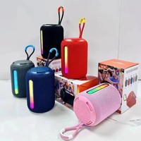 Haut-parleur portable en tissu, subwoofer sans fil d'extérieur avec lumière d'ambiance, mini système audio portable