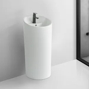 YINGJIE Porcelain High Temperature Single Fired Customized Pedestal Wash Basin