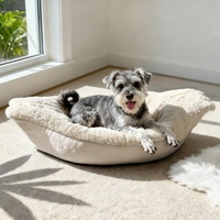Lit de transport portable 2-en-1 pour chat, en forme de bateau, sac à main en peluche pour animaux de compagnie, nid douillet en polaire, lit de voyage lavable pour petits chats et chiens