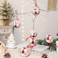 Boules de Noël en mousse de 80 mm avec ruban rouge, ensemble de décorations suspendues pour sapin de Noël, pour la décoration de la maison et des fêtes