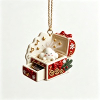 Pendentif en résine personnalisé, lapin jouant de l'accordéon, ornement suspendu pour arbre de Noël, cadre triangulaire avec clochettes à notes de musique, décoration de maison pour les fêtes