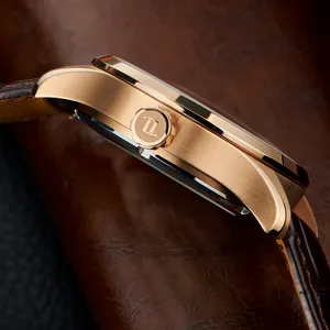 Reloj Mecánico Automático <span class=keywords><strong>OBLVLO</strong></span> GC 2026, Diseño Simple y Moderno para Hombre, Correa de Cuero con Estrella y Tierra Luminosas, Resistente al Agua, Regalo Casual - Product Image 5