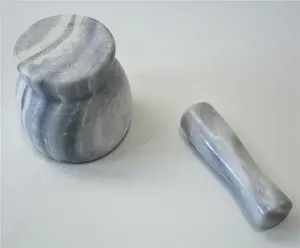 Mini mortero de mármol con mazo para molienda