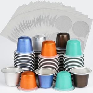 100 Cápsulas de Aluminio Desechables y Reutilizables para Café, Cápsulas para Espresso con Tapas Adhesivas y Sellos - Product Image 1