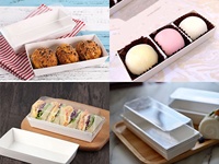 Boîtes d'emballage pour gâteaux pâtisserie dessert, desserts, tiramisu boîte d'emballage en papier kraft à emporter avec plastique transparent 50 pièces