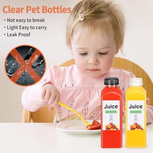 ขวดพลาสติกใสสำหรับบรรจุน้ำผลไม้ เกรดอาหาร ปลอดสาร BPA ขนาด 60 มล. 100 มล. 250 มล. 350 มล. 500 มล. 750 มล. 1000 มล. พร้อมฝาปิดป้องกันการงัดแงะ - Product Image 3