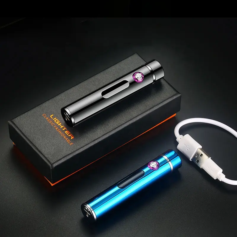 New Model Fashionable Lady Smoking Cylindrical Rechargable Electric Lighter With Battery Display