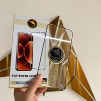 Flayr 500C Film de protection d'écran en verre trempé fin noir avec bord imprimé pour iPhone 18 Pro Max 17 Pro 16 15 14 13 12