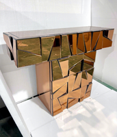 Console moderne minimaliste en verre miroir, style européen, pour entrée, couloir, cloison de séparation, meuble de salon