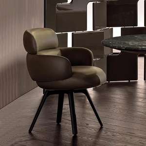 <span class=keywords><strong>เก้าอี้</strong></span>ทานอาหารหนังแท้ทันสมัย ขาเหล็กคาร์บอน ปรับหมุนได้ นั่งสบาย ทนทาน กันน้ำ หรูหรา สำหรับบ้าน - Product Image 2