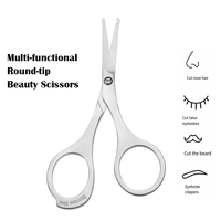Ciseaux de beauté professionnels pour une utilisation sécurisée, en acier inoxydable, à pointe ronde, pour les poils du nez