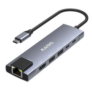 MAIWO USB3.1 Type C Aluminum <strong>USB</strong> <strong>Hub</strong> 6-in-1 <strong>Adapter</strong> for HDTV and RJ45 with <strong>Hub</strong> 3.0 and PD Charge - Product Image 1