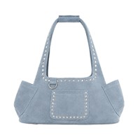 Sac fourre-tout rétro en daim givré pour femme, style motard, avec rivets et fermeture éclair, grande capacité, style européen et américain