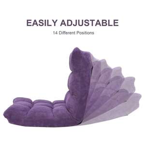 मंजिल कुर्सी समायोज्य बाक़ी के साथ मोटी सीट कुशन आलसी लाउंज सोफा - Product Image 5