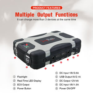 เครื่องจั๊มสตาร์ทรถ12V แบตเตอร์สำรอง18000mAh ความจุสูงพกพาได้ - Product Image 3