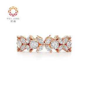 18K Wit Goud Diamanten Ring Fijne Sieraden Lab Diamanten Ring Custom Solitaire Diamanten Ring