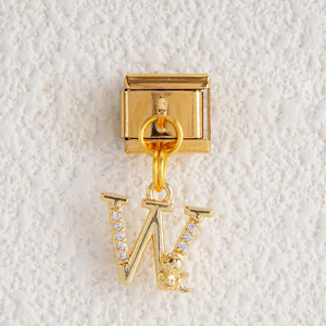 Fashion Charm Bracelet Letter Pendant Gold Base Modular DIY Jewelry Accessories Crystal Rhinestone Unisex Gift Zhejiang Origin - Product Image 2