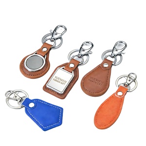 Porte-clés rétro créatif personnalisé avec logos et formes sur mesure, en cuir PU avec design en cuir de vachette, idée cadeau avec logo personnalisé - Product Image 2