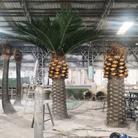 Grand palmier dattier artificiel résistant aux UV Faux arbre d'extérieur en fibre de verre pour l'aménagement paysager du Moyen-Orient Grande fausse plante