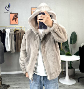 도매 럭셔리 디자인 남성 겨울 코트 맞춤형 따뜻한 후드 천연 밍크 모피 재킷 - Product Image 4