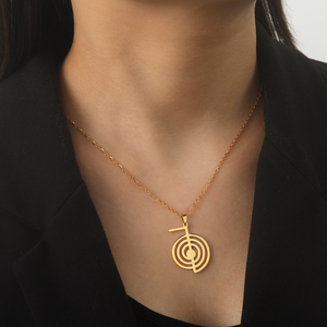 Myshape Reiki Symbole Cho Ku Rei Collier Énergie Guérison Yoga Puissance Pendentif Protection Amulette Spirituelle Bijoux en acier inoxydable - Product Image 3