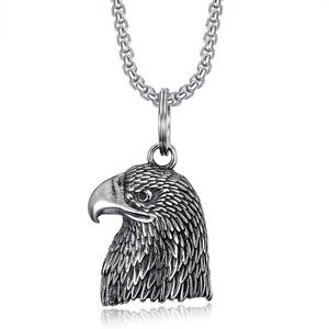 Yunnique Collar con colgante de águila de acero inoxidable, retro, pulido, con signo del zodiaco, unisex, regalo - Product Image 5