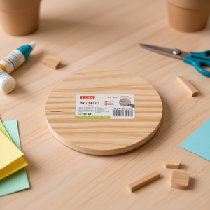 Base in legno ILAN, diametro 12 cm, spessore 0,5 cm, rotonda, per artigianato e progetti fai-da-te - Product Image 3