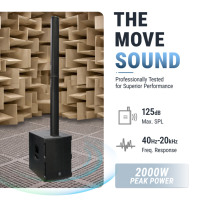 [Nuevo] Sistema de Sonido Profesional Accuracy Pro Audio AC63, Columna Line Array Activa y Portátil