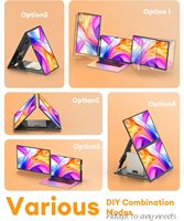 Écran triple pour ordinateur portable 16 pouces 16:10, moniteur portable IPS 1200P, compatible avec les écrans de 13 à 17 pouces, type-C//USB-A, plug and play