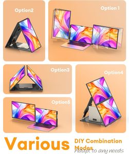 Extensor de Pantalla Triple para Portátil de 16 Pulgadas 16:10, <span class=keywords><strong>Monitor</strong></span> Portátil IPS de 1200P, Compatible con Conexión <span class=keywords><strong>Tipo</strong></span>-<span class=keywords><strong>C</strong></span>/USB-A, Plug and Play, para Portátiles de 13-17 Pulgadas - Product Image 6