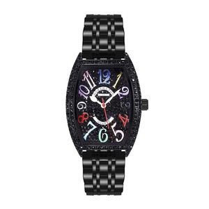 Bán Buôn Tùy Chỉnh Sang Trọng Thể Thao Thạch Anh Xem Với Kim Cương-Nạm Gymos Bảy Hạt Ban Nhạc Thép Rượu Vang Thùng Loại F Quay Số - Product Image 1