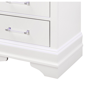 Charleston White Nightstand With Led Light 2 Drawer Storage <b>Bedroom</b> Furniture - Product Image 4