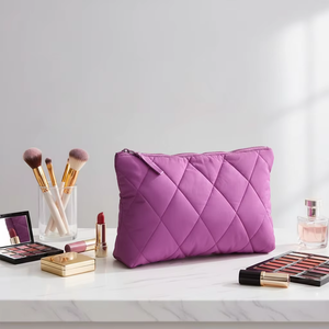 Bolsa de Maquillaje Personalizada al por Mayor, Ecológica, Acolchada, con Cierre, Bolsa de Cosméticos Portátil para <span class=keywords><strong>Viajes</strong></span>, para Chicas - Product Image 1