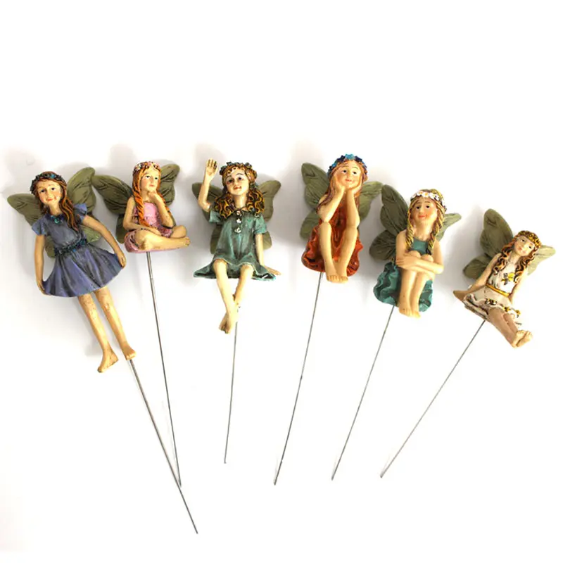 Accesorios de jardín de hadas, juego de columpios de hadas en miniatura con ardilla y setas, suministros de jardín de hadas, 6 piezas