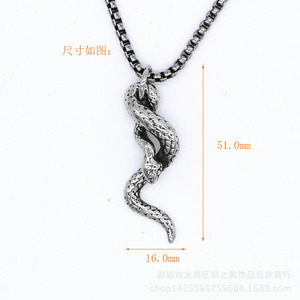 Collar con colgante de serpiente yunnique, acero inoxidable 316, signo del zodiaco animal, joyería unisex, accesorio de moda - Product Image 3