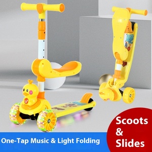 Nouveau Modèle <span class=keywords><strong>Trottinette</strong></span> Électrique pour Enfants 3-en-1 Peut S'asseoir Conduire Pliage à Bouton Unique Hauteur Réglable Utilisation Extérieure Enfants Âgés de 2-8 Ans - Product Image 3
