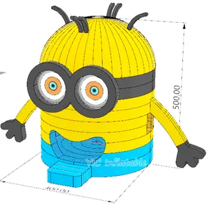 Minion Kids Aufblasbarer Türsteher Springen Springen Hüpfburg Bounce House Combo Air Jumper zu verkaufen