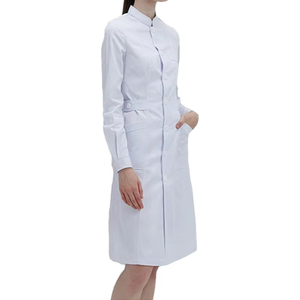 Camice da Laboratorio Bianco Corto in Twill di Cotone per Medici e Infermieri - Product Image 2
