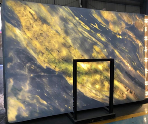 Ydstone แผ่นผนังหินอ่อน backlit แผ่นหินอ่อนสีฟ้าอ่อนคริสตัลสีฟ้าอ่อน - Product Image 2