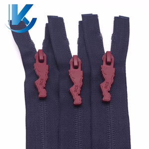 Cremallera de nailon 5 # autoblocante de extremo abierto, ropa ecológica, cremallera, accesorio DIY, abrigo con cremallera y ropa, Material plástico con cremallera