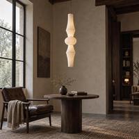 Luminaire suspendu haut de gamme Wabi Sabi moderne avec abat-jour sculptural tressé pour salon, escalier, couloir, hall d'hôtel, restaurant, villa