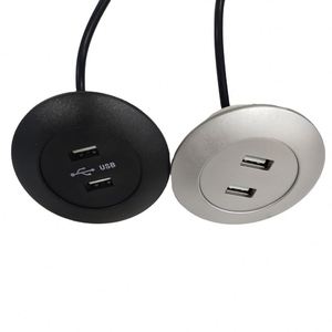 मिनी राउंड डुअल यूएसबी चार्जर पोर्ट 5v 2.1a सोफे डेस्कटॉप में छिपा हुआ है/U/uk प्लग के साथ सोफा मिनी राउंड यूएसबी चार्जर में एम्बेडेड - Product Image 2